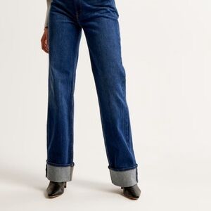 High Rise 90s Relaxed Jean Dark With Cuff